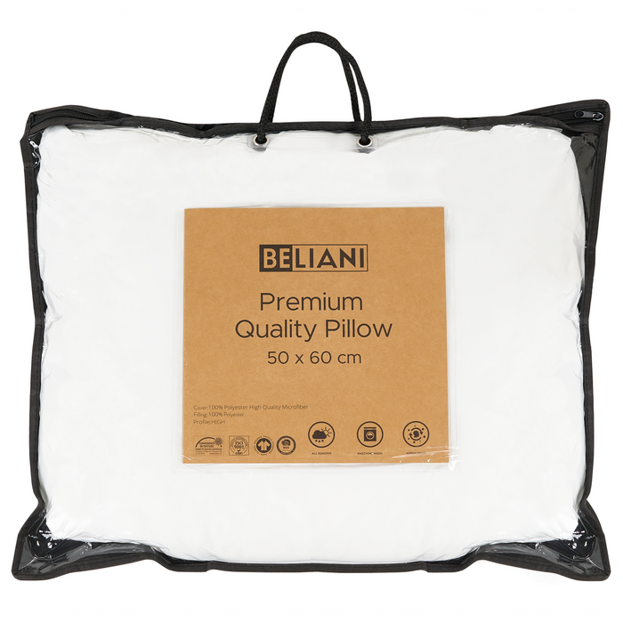 Beliani - ERRIGAL - Kussen hoog - Wit - 50 x 60 cm - Microvezels