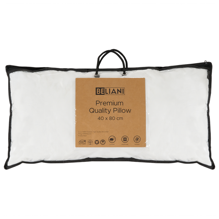 Beliani - ERRIGAL - Kussen hoog - Wit - 40 x 80 cm - Microvezels