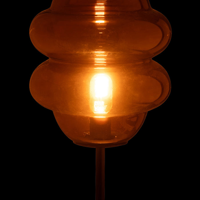 J-Line - Tafellamp Honinglepel Glas Bruin - 28x28x52cm