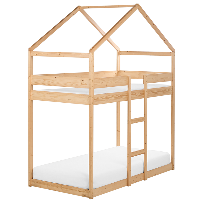 Beliani - LABATUT - Stapelbed - Lichtbruin - 90 x 200 cm - Dennenhout