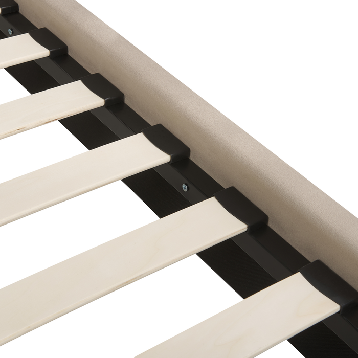 Beliani - SUZETTE - Tweepersoonsbed - Taupe - 140 x 200 cm - Polyester