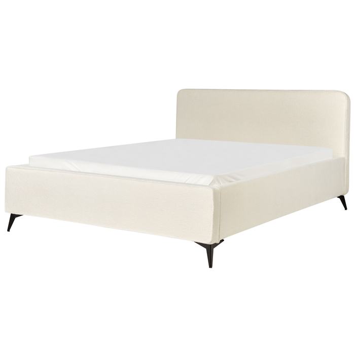 Beliani-VALOGNES-Tweepersoonsbed-Off-white-180 x 200 cm-Bouclé