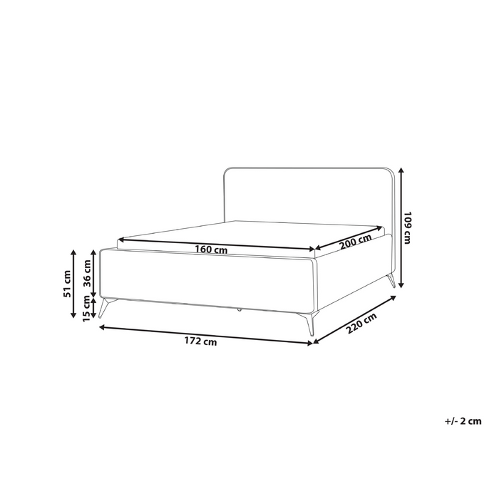 Beliani - VALOGNES - Bed - Donkergroen - 160 x 200 cm - Bouclé