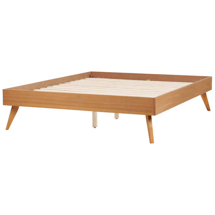 Beliani - BERRIC - Tweepersoonsbed - Lichthout - 140 x 200 cm - MDF