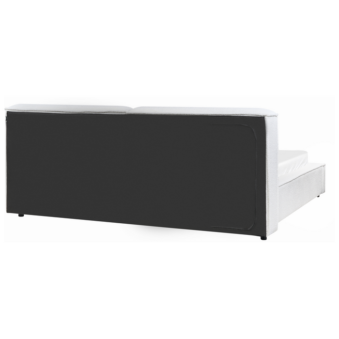 Beliani - LINARDS - Bed - Wit - 180 x 200 cm - Bouclé