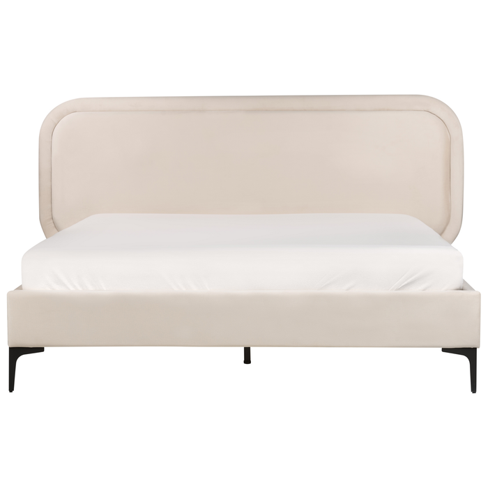 Beliani-SUZETTE-Tweepersoonsbed-Lichtbeige-180 x 200 cm-Polyester