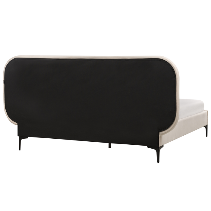 Beliani-SUZETTE-Tweepersoonsbed-Lichtbeige-180 x 200 cm-Polyester