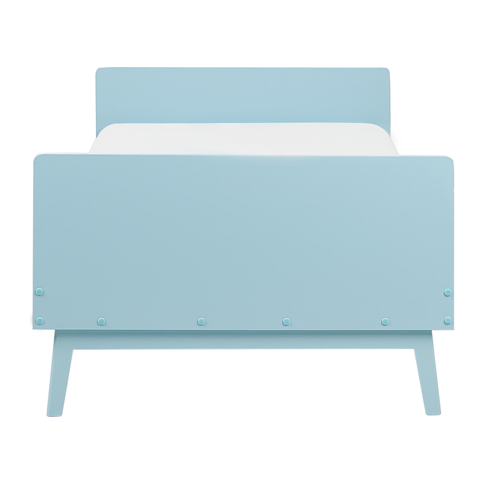 Beliani-BONNAC-Eenpersoonsbed-Lichtblauw-90 x 200 cm-Dennenhout