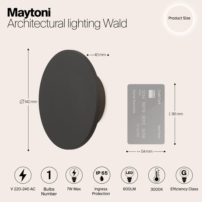 Maytoni Outdoor - Architecturale verlichting Wald - Grafiet - Ø14