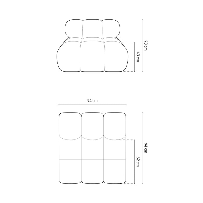 Milo Casa Tropea Modulair Bank Element - Middenstuk - Terracotta