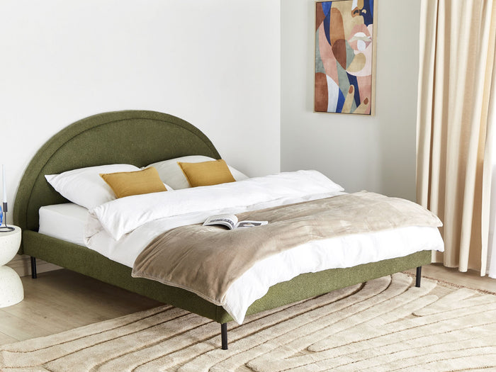 Beliani - MARGUT - Bed - Olijfgroen - 180 x 200 cm - Bouclé