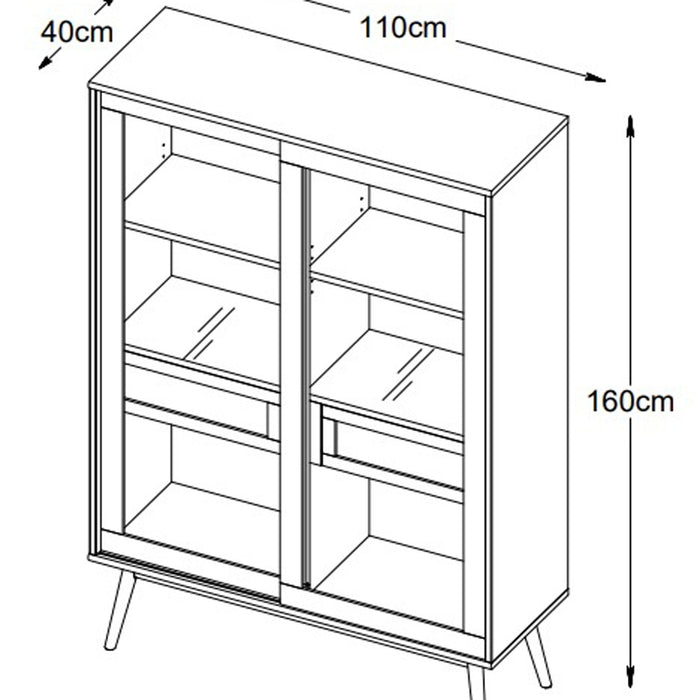 by fonQ Nomad Vitrinekast - Naturel Eiken