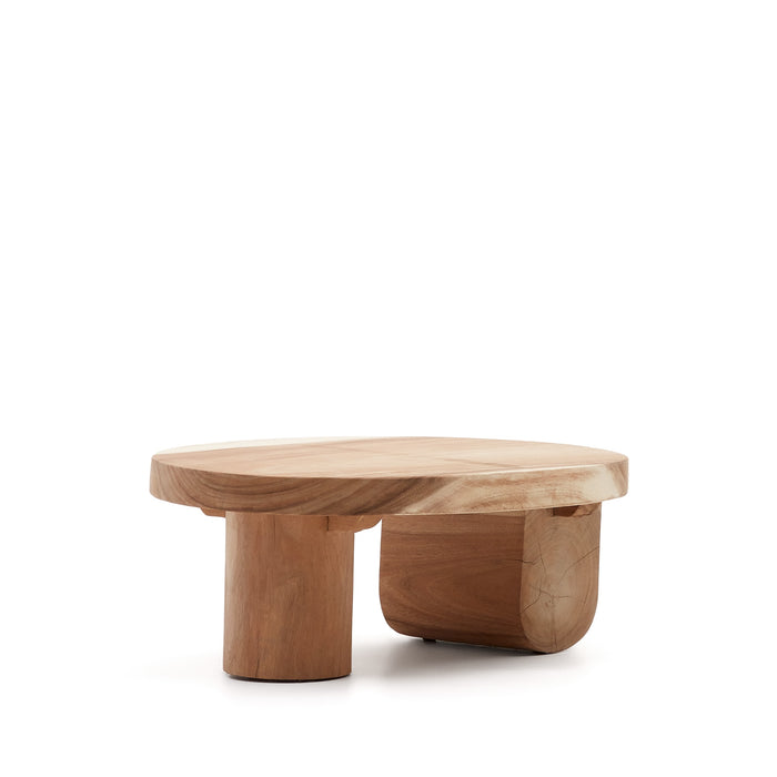 Kave Home - Mosi-salontafel van massief munggurhout, Ø 90 x 60 cm