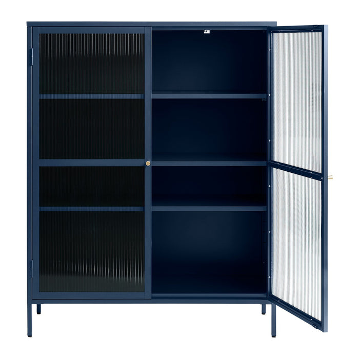 by fonQ Opal Vitrinekast - H 140 cm - Navy