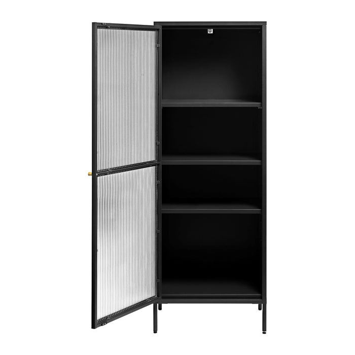 by fonQ Opal Vitrinekast - H 160 cm - Zwart