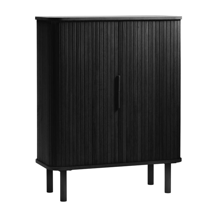 by fonQ Splinted Opbergkast - Zwart Eiken