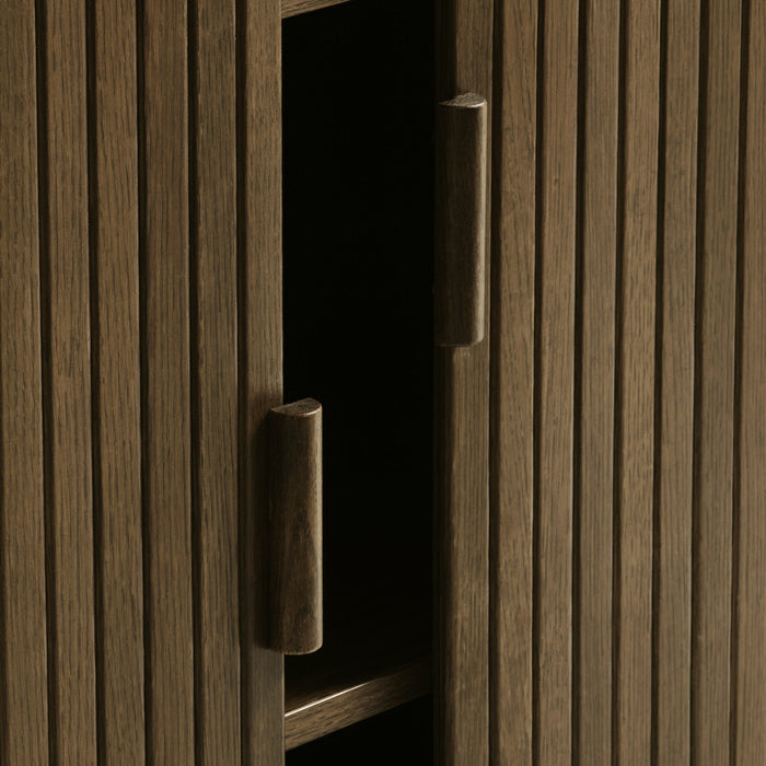 by fonQ Splinted Opbergkast - Smoked Eiken