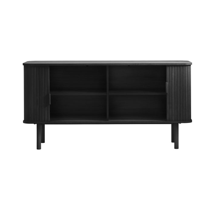 by fonQ Splinted Dressoir - Zwart Eiken