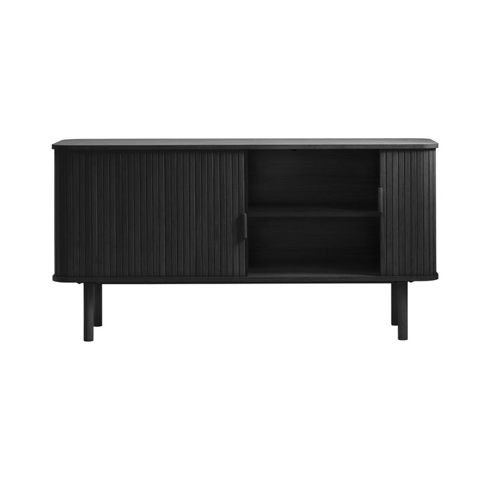 by fonQ Splinted Dressoir - Zwart Eiken