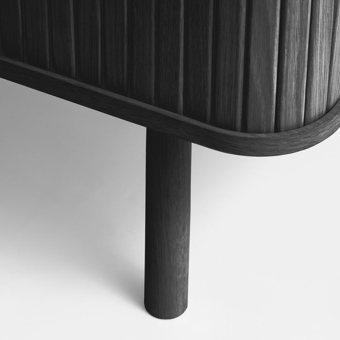 by fonQ Splinted Dressoir - Zwart Eiken