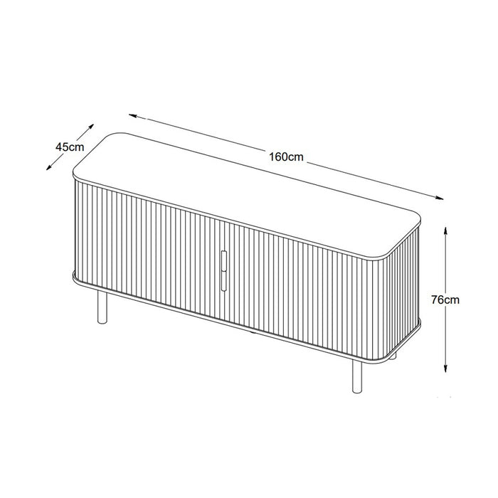 by fonQ Splinted Dressoir - Zwart Eiken
