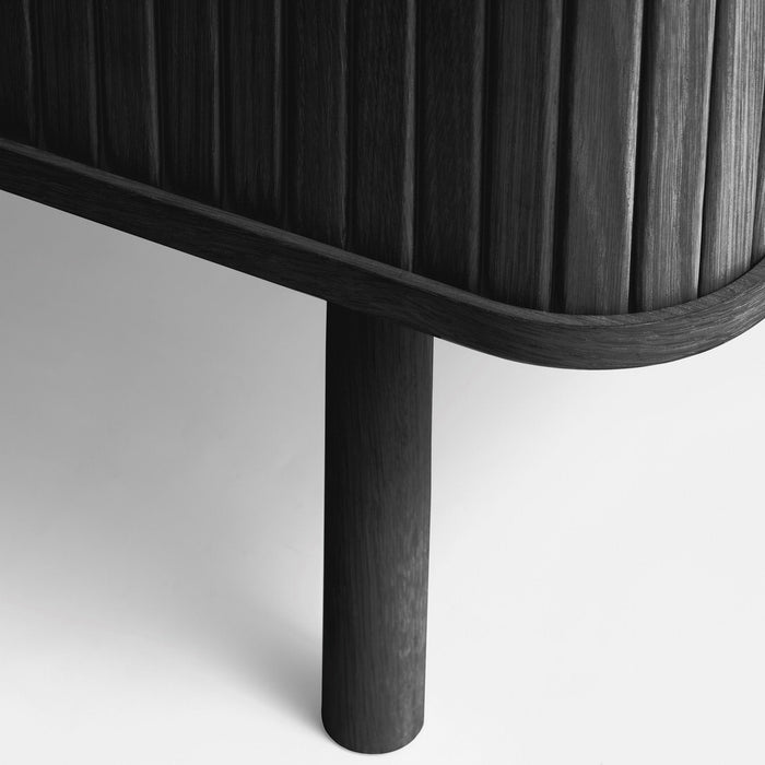 by fonQ Splinted Tv-meubel - Zwart Eiken