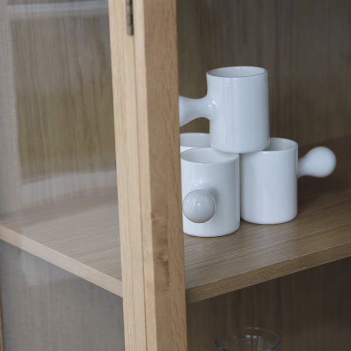 by fonQ Fika Vitrinekast - H 140 cm - Naturel Eiken