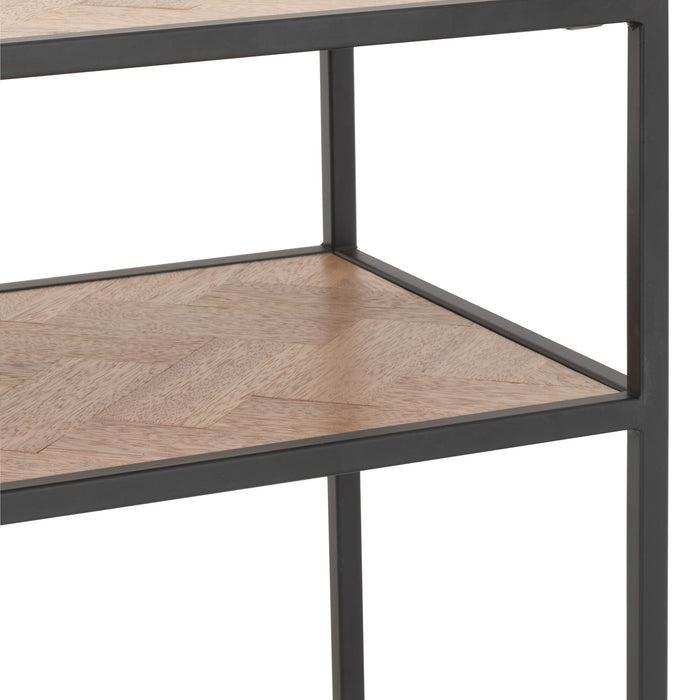 J-Line console Zigzag - hout|metaal - naturel|zwart