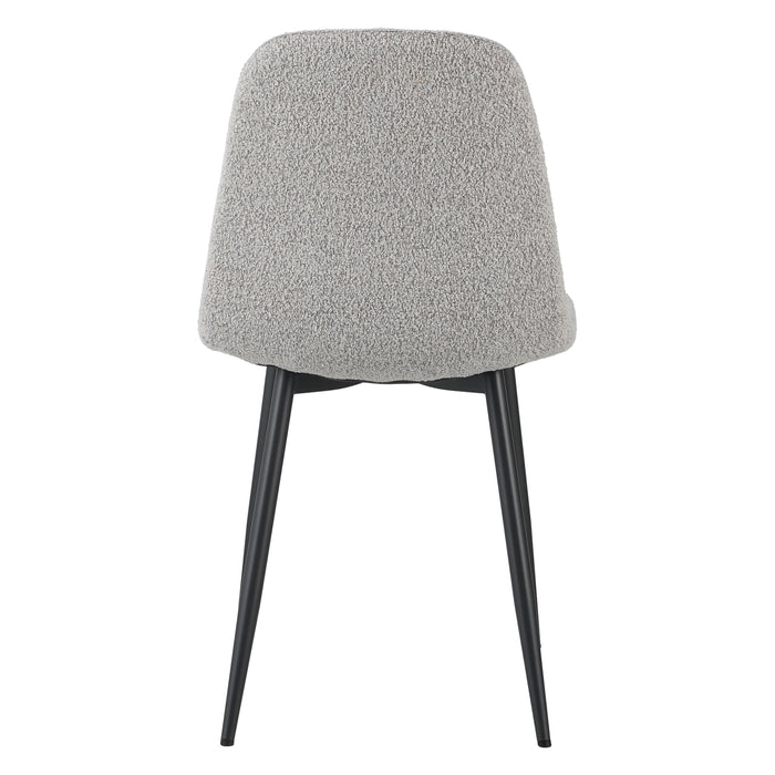 by fonQ basic Sweep Eetkamerstoel Bouclé - Set van 4 - Naturel Melange