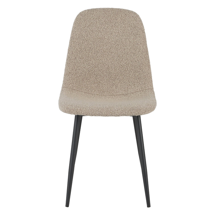 by fonQ basic Sweep Eetkamerstoel Bouclé - Set van 4 - Latte