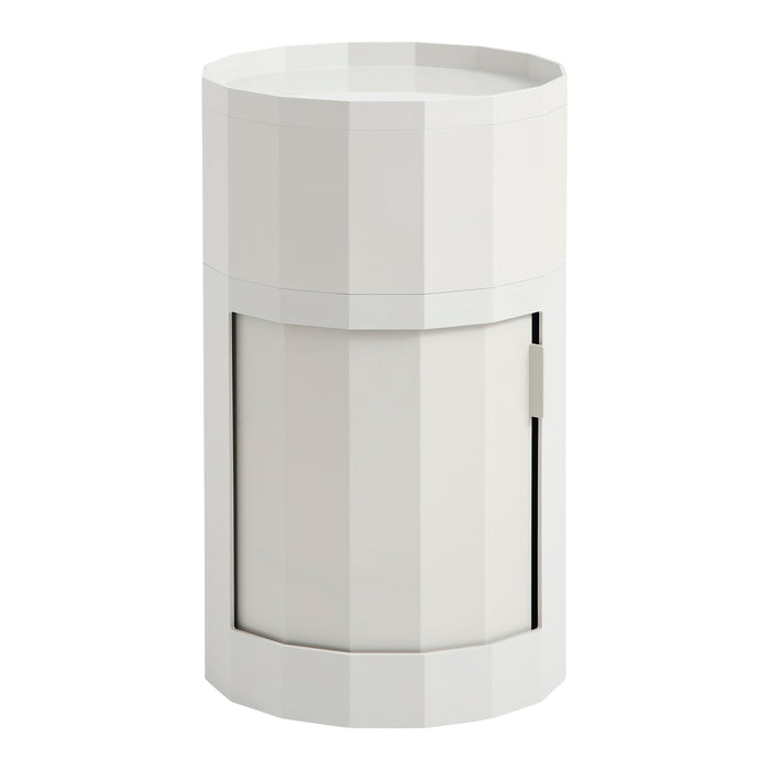 HAY Facet Bijzettafel met Opbergvak - High - Misty Grey