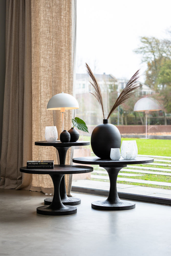 Light & Living Light&living Bijzettafel Ø50x55 cm BICABA hout zwart