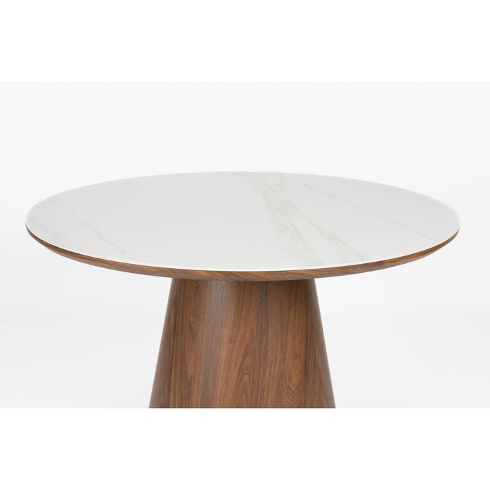 Housecraft Living Almira Eettafel Rond 115 cm Hout Wit| Bruin donker
