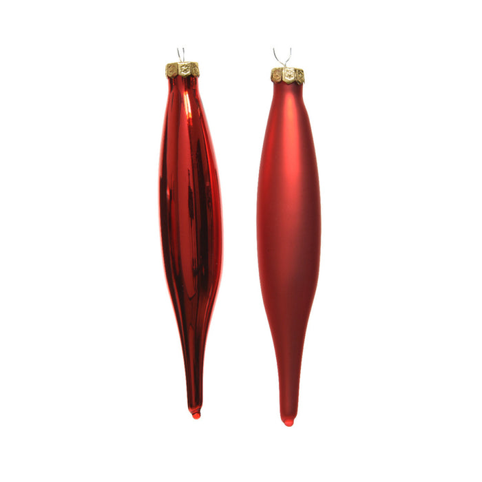 Decoris kerstbal pegels - 6x - rood - D15 cm - glas