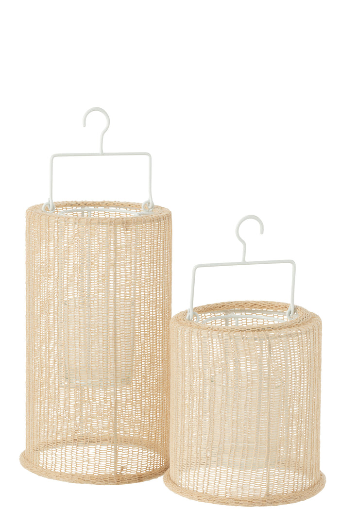 J-Line kerstbal Lijnen Pailletten - glas - bruin - doos van 6