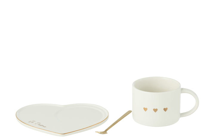 J-Line kerstbal Geribbeld|Ruit - glas - rood - large - doos van 4