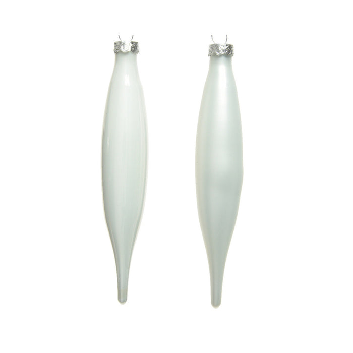 Decoris kerstbal pegels - 6x - wit - D15 cm - glas