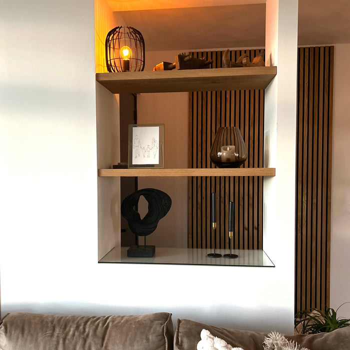 QUVIO Kaarsenstandaard - set van 2 - Metaal - Zwart en Goud