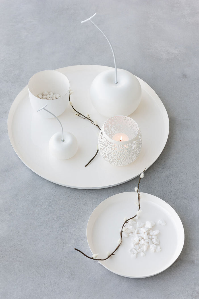 J-Line theelichthouder Geperforeerd - metaal - wit