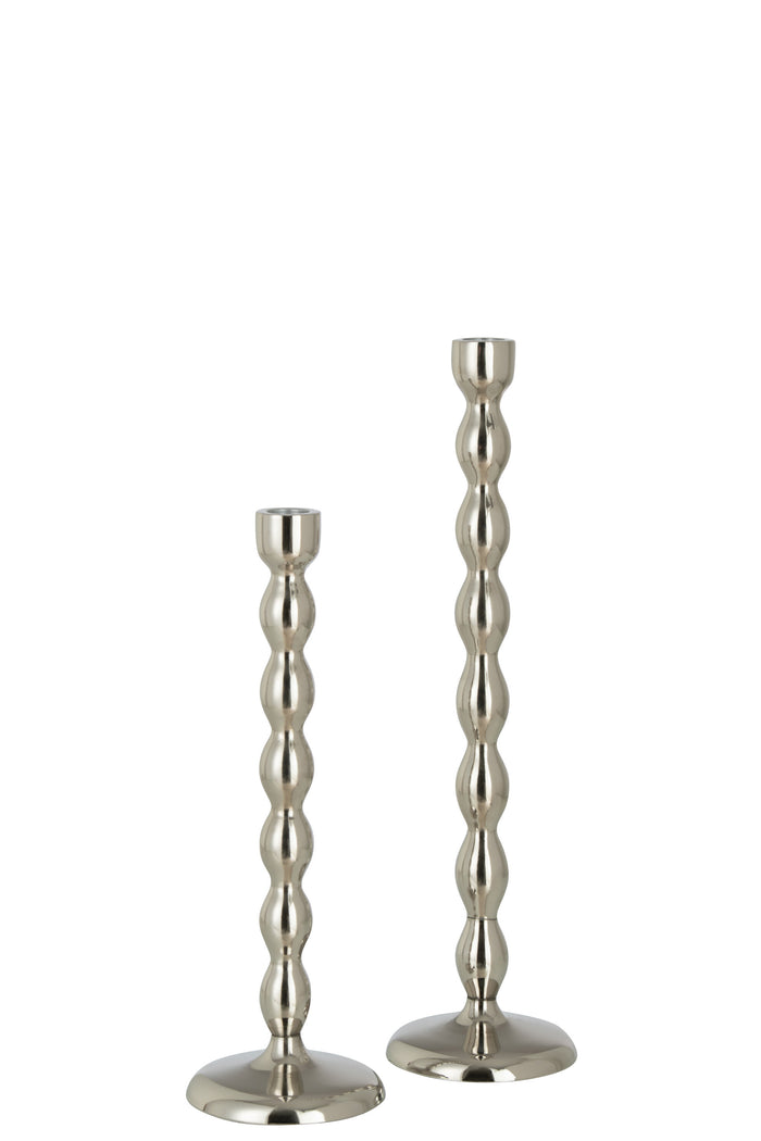 J-Line kandelaar Bollen Glanzend - aluminium - zilver - large