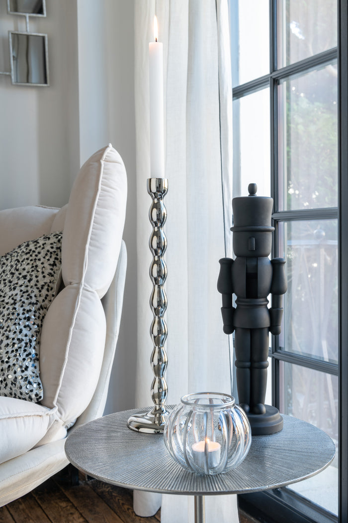 J-Line kandelaar Bollen Glanzend - aluminium - zilver - large