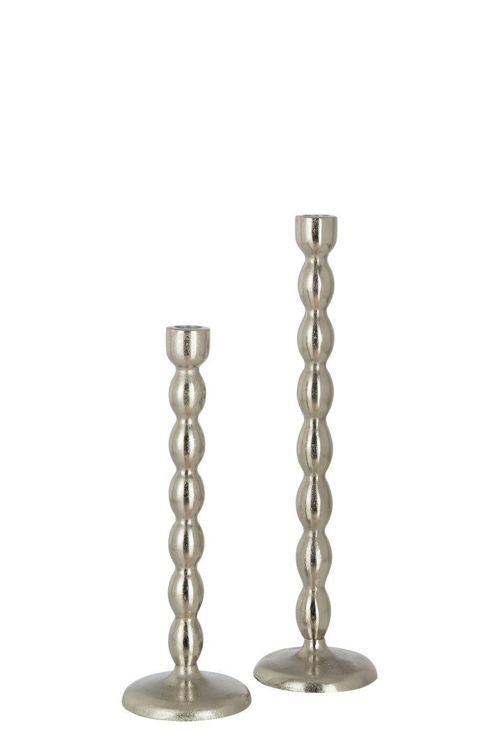 J-Line kandelaar Bollen Mat - aluminium - zilver - large