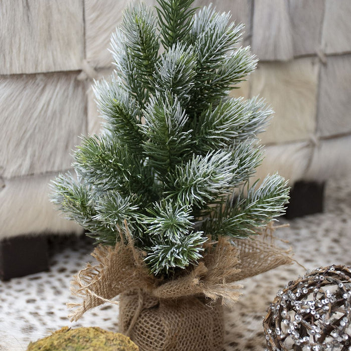 Alpha Frost tafelkerstboom - 40 cm - Groen geflockt - Ø20 cm - 49 tips