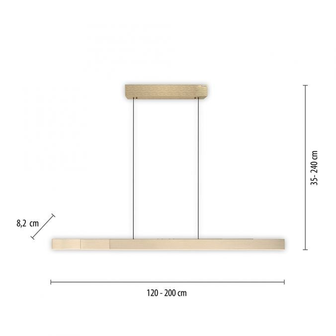 Neuhaus PURE® Hanglamp PURE MOTO-RISE e-Slide & e-Lift Gold LED incl.