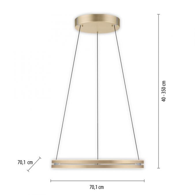Neuhaus PURE® Neuhaus PURE-MOTO-E-LOOP Hanglamp E-Lift Gold Ø 70cm