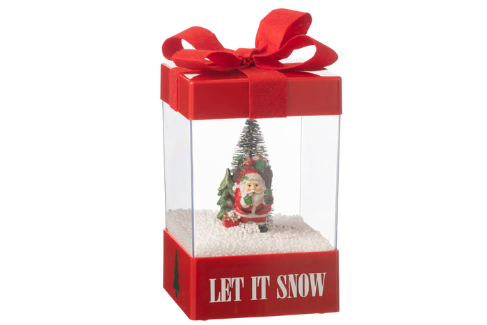 J-Line decoratie Sneeuwbol Geschenkdoos - polyresin - mix -