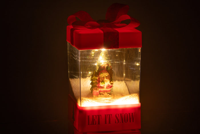 J-Line decoratie Sneeuwbol Geschenkdoos - polyresin - mix -