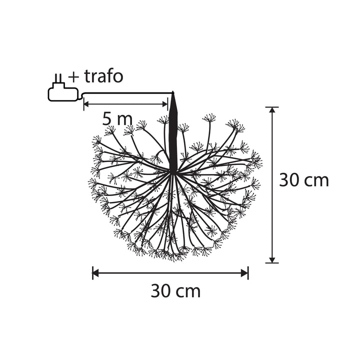 Luca Lighting Kerstverlichting Bal met Lampjes - Ø30 cm - Zwart