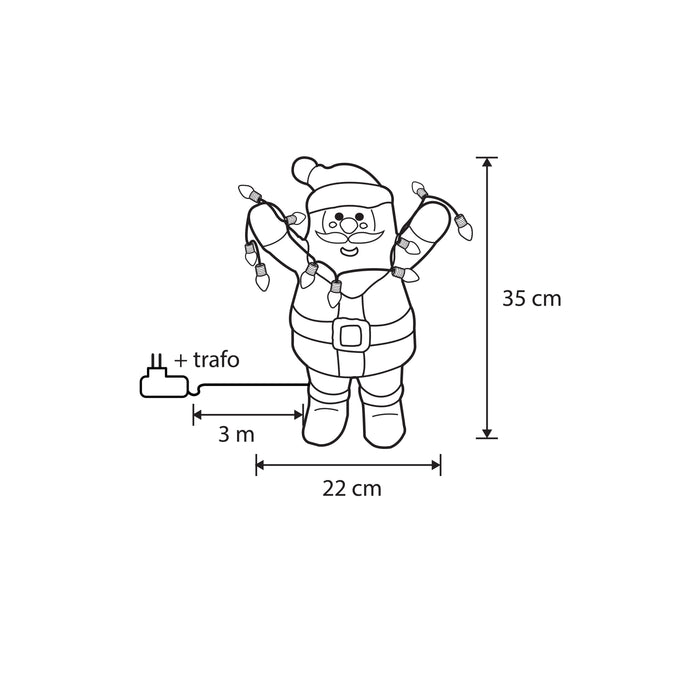 Luca Lighting Kerstverlichting Buiten Kerstman - L22 x B15 x H35 cm