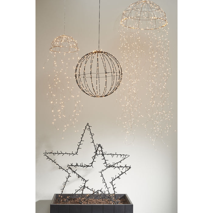 Luca Lighting Kerstverlichting Bal met Warm Witte LED - Ø40 cm - Zwart